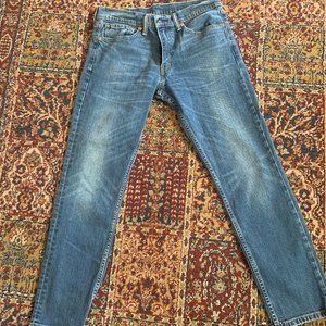 Levi's Blue Med Wash Blank Red Tab Straight Jeans Size 32/30